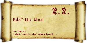 Módis Ubul névjegykártya